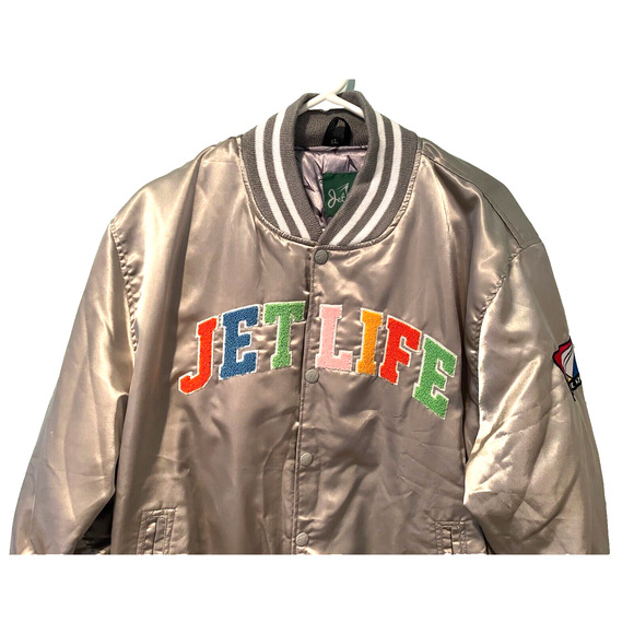 Jet Life Apparel Satin Bomber Jacket Very Rare Curren$y Brand Size XL NWOT - Picture 4 of 13